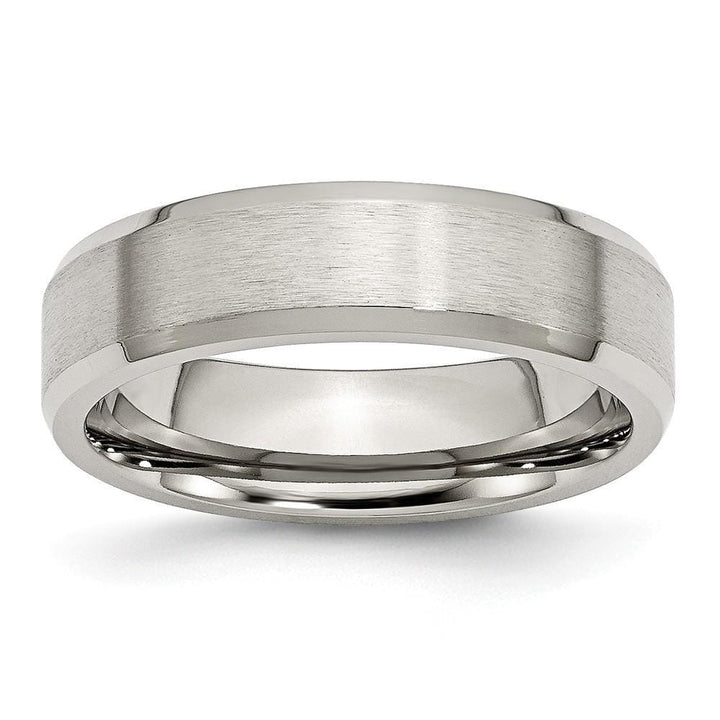 Stainless Steel Beveled Edge Brushed Polished Band