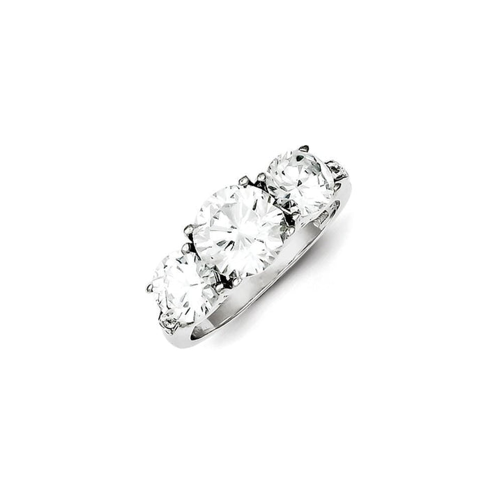 Sterling Silver 3 Stone Cubic Zirconia Ring