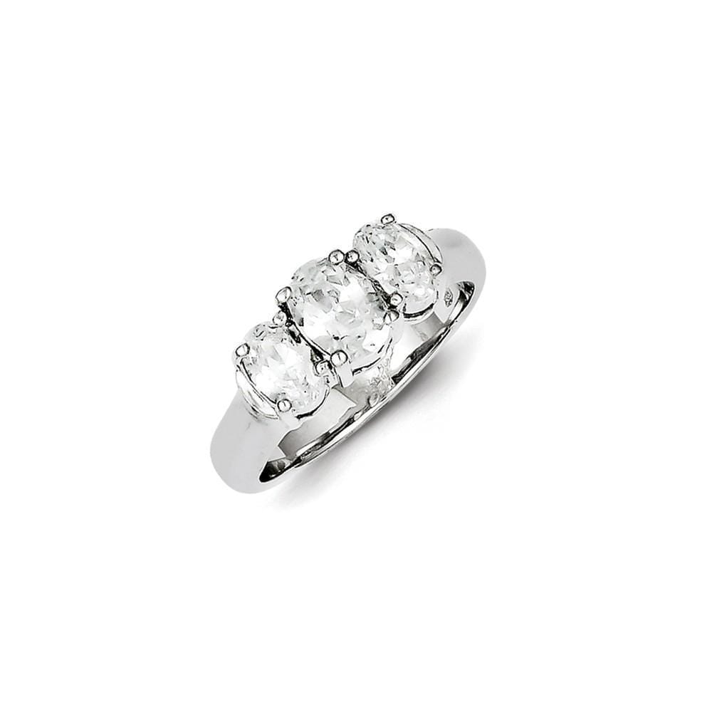 Sterling Silver 3 Stone Cubic Zirconia Ring