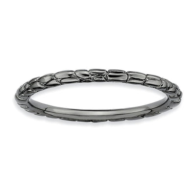Sterling Silver Black-Plated Twisted Ring at $ 16.66 only from Jewelryshopping.com