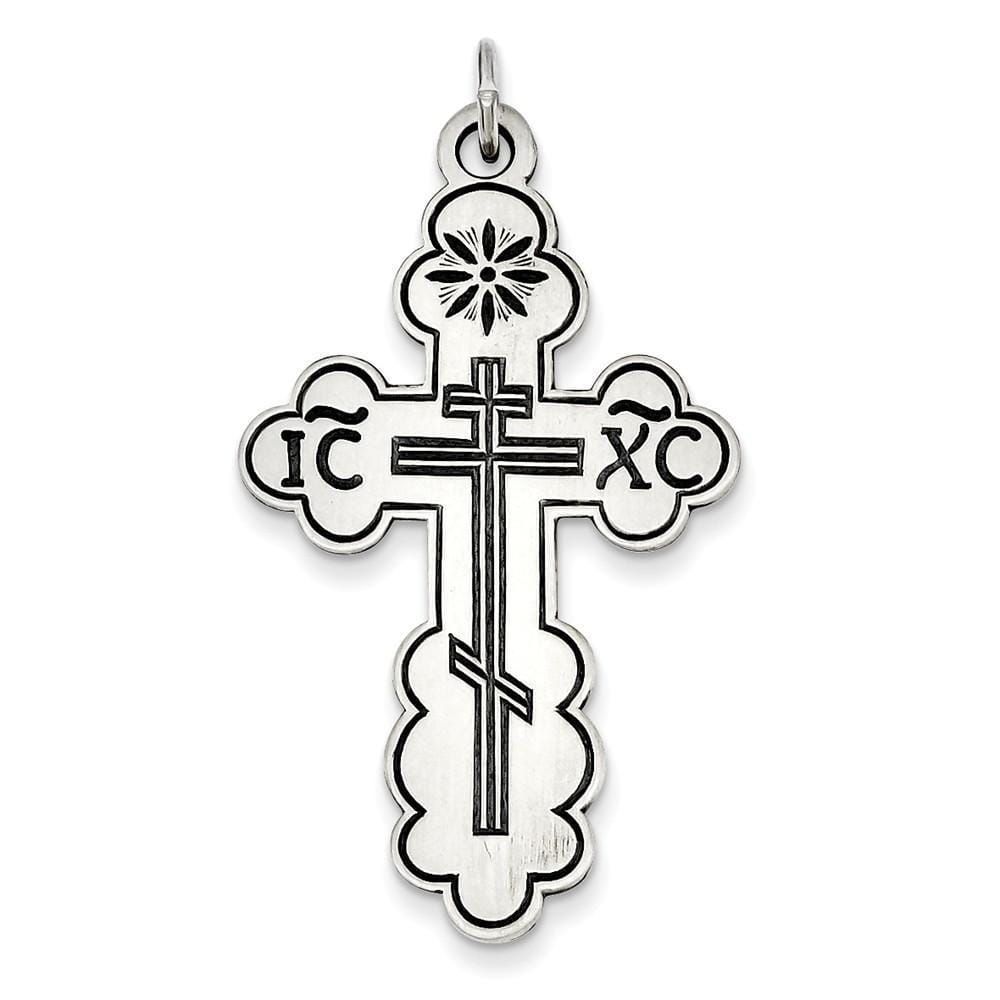 Sterling Silver Eastern Orthodox Cross Pendant