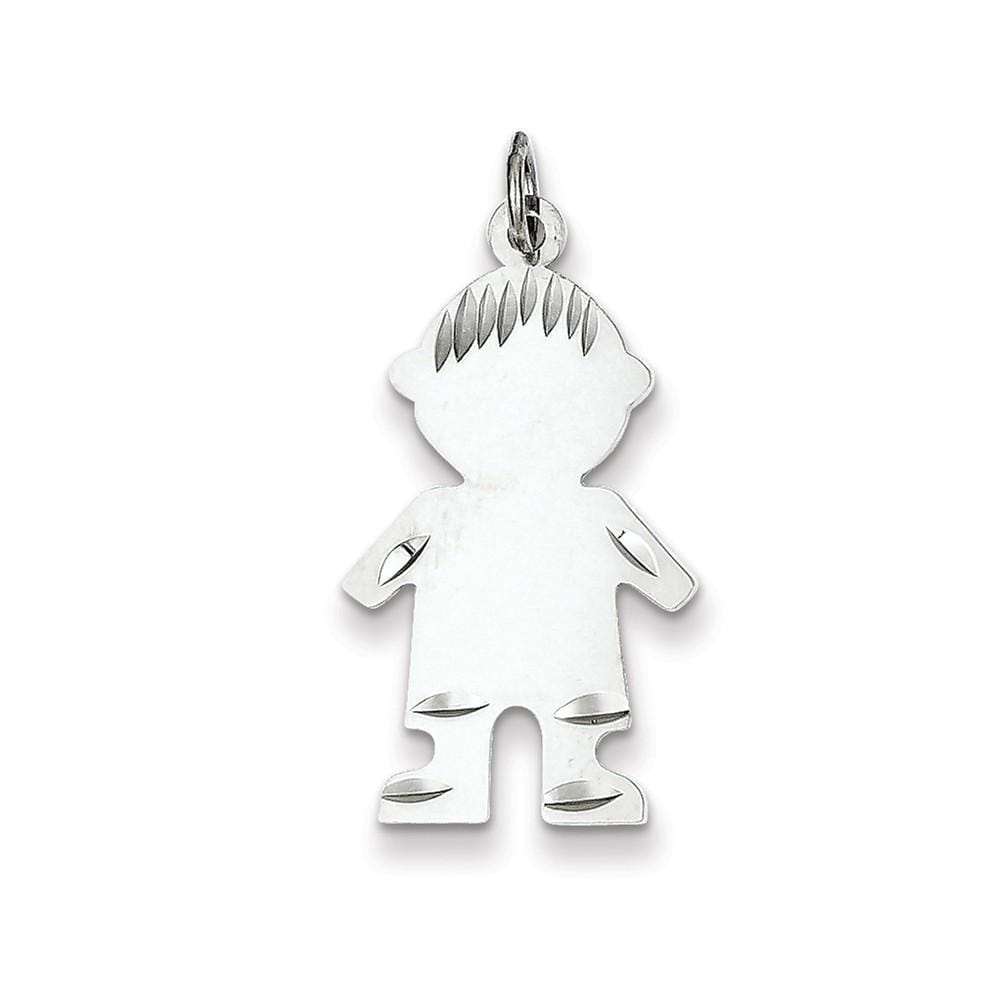 Sterling Silver Engravable Boy Disc Charm