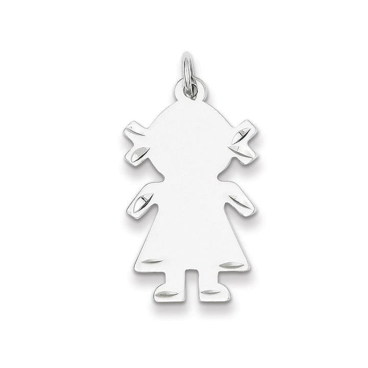 Sterling Silver Engravable Girl Disc Charm