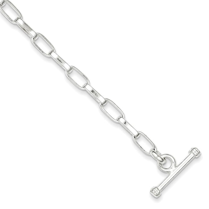 Sterling Silver Fancy Link Toggle Bracelet