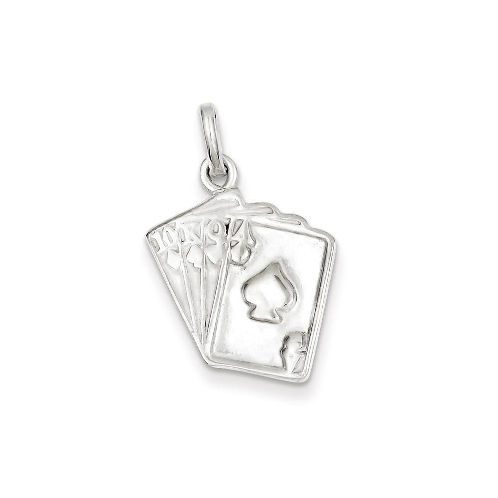 Sterling Silver Finished Playing Cards Charm
