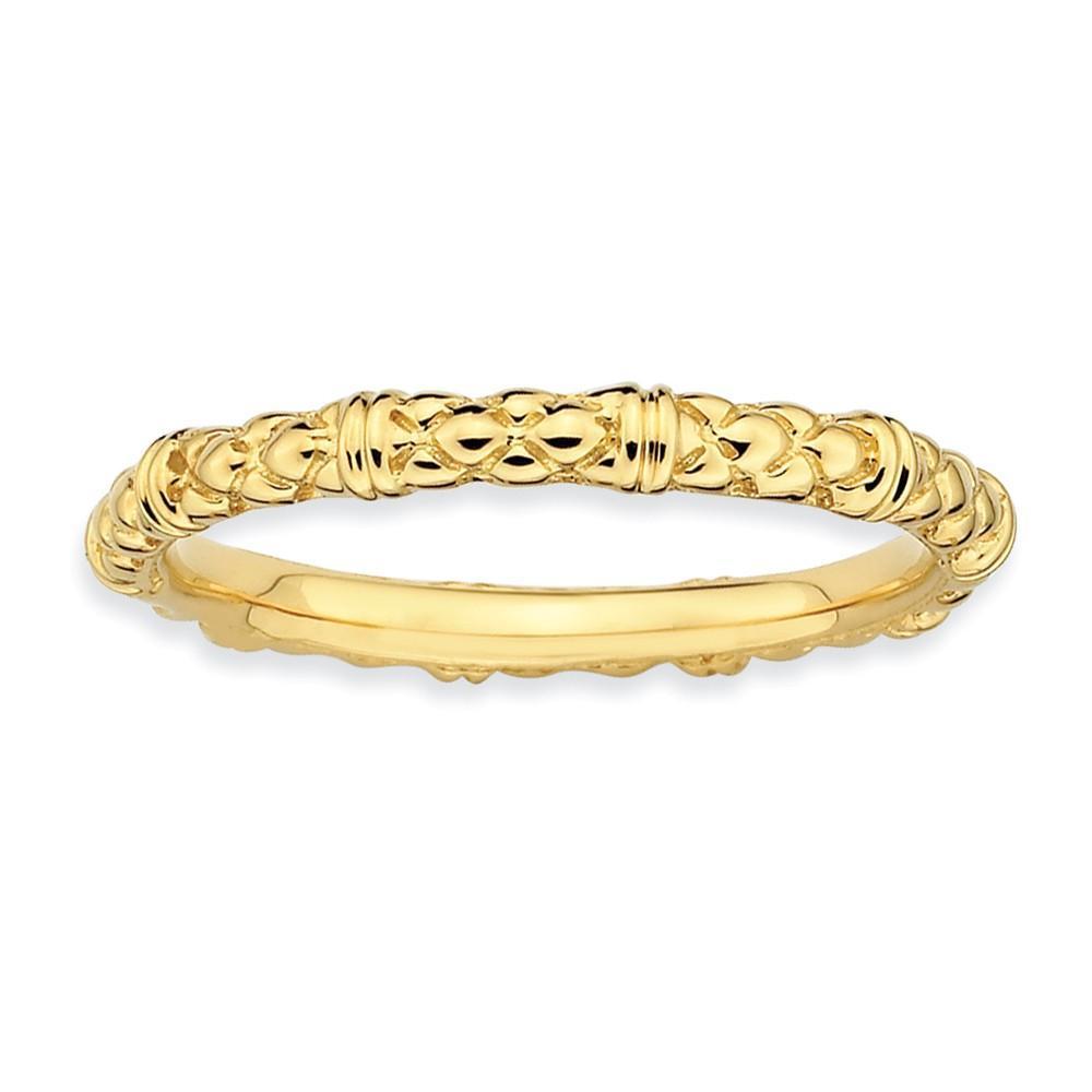 Sterling Silver Gold-Plated Cable Ring