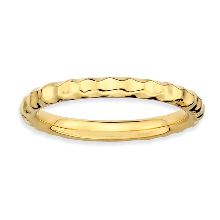 Sterling Silver Gold-Plated Hammered Ring
