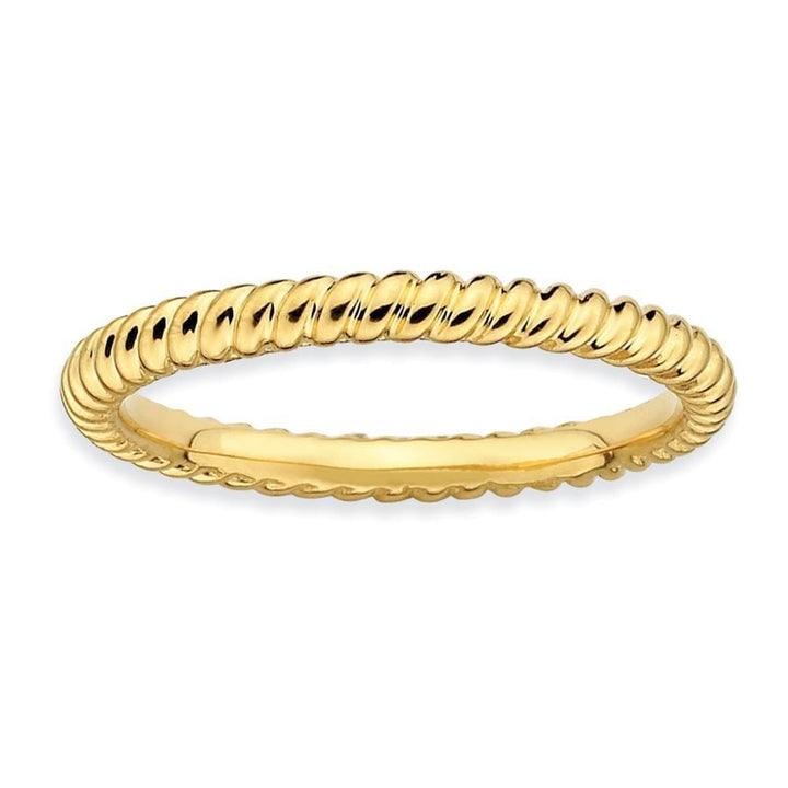 Sterling Silver Gold-Plated Twisted Ring