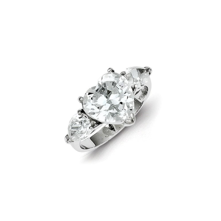 Sterling Silver Heart Shaped Cubic Zirconia Ring