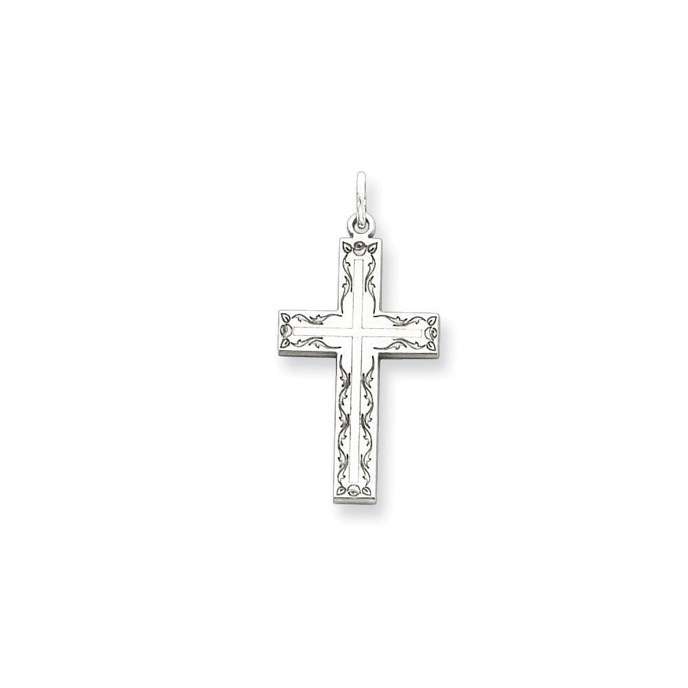 Sterling Silver Laser Designed Cross Pendant