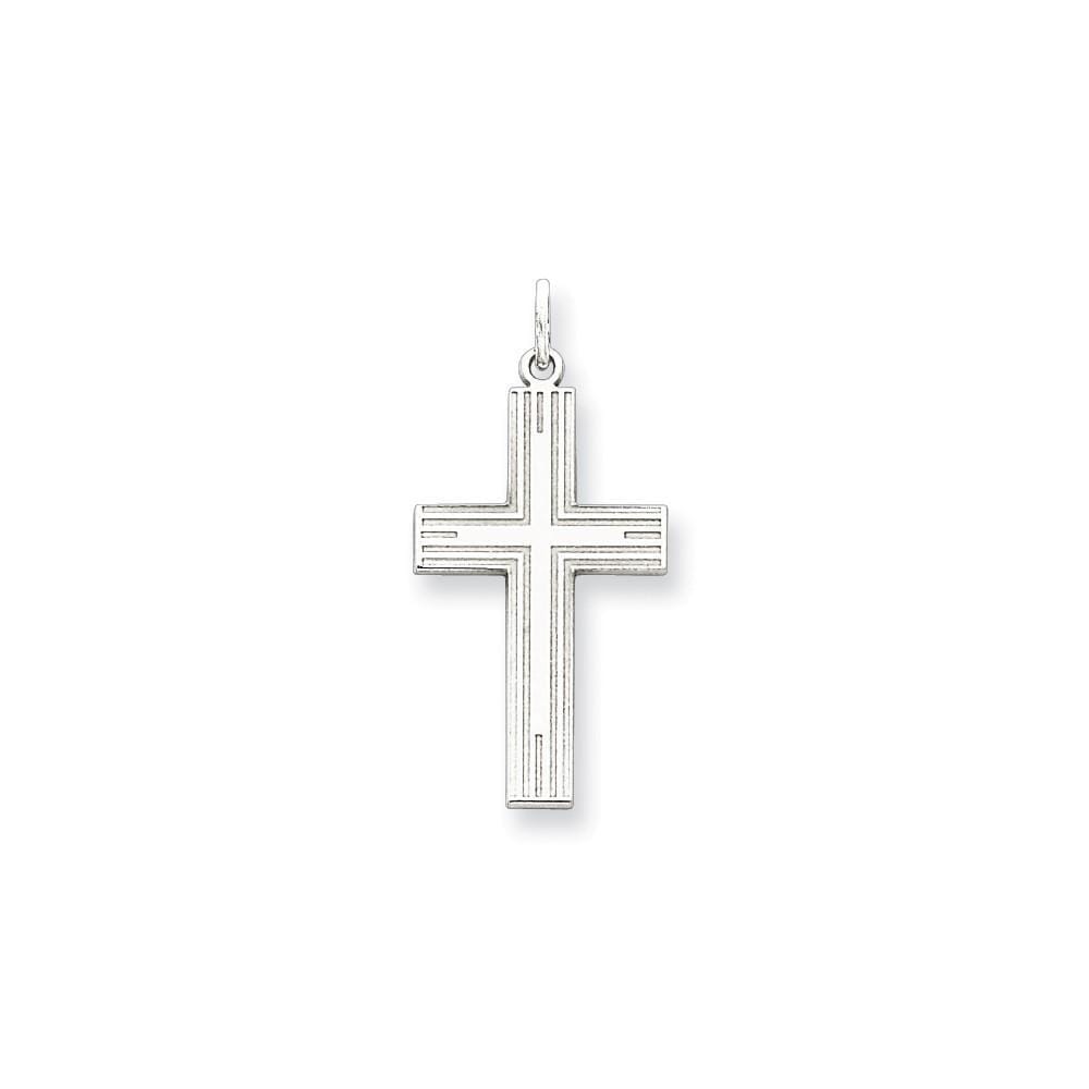 Sterling Silver Laser Designed Cross Pendant