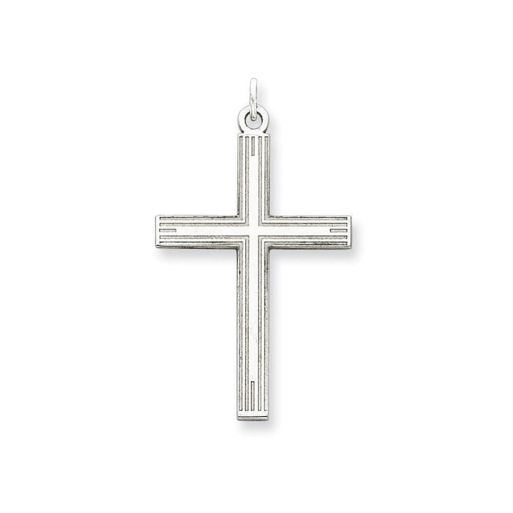 Sterling Silver Laser Designed Cross Pendant