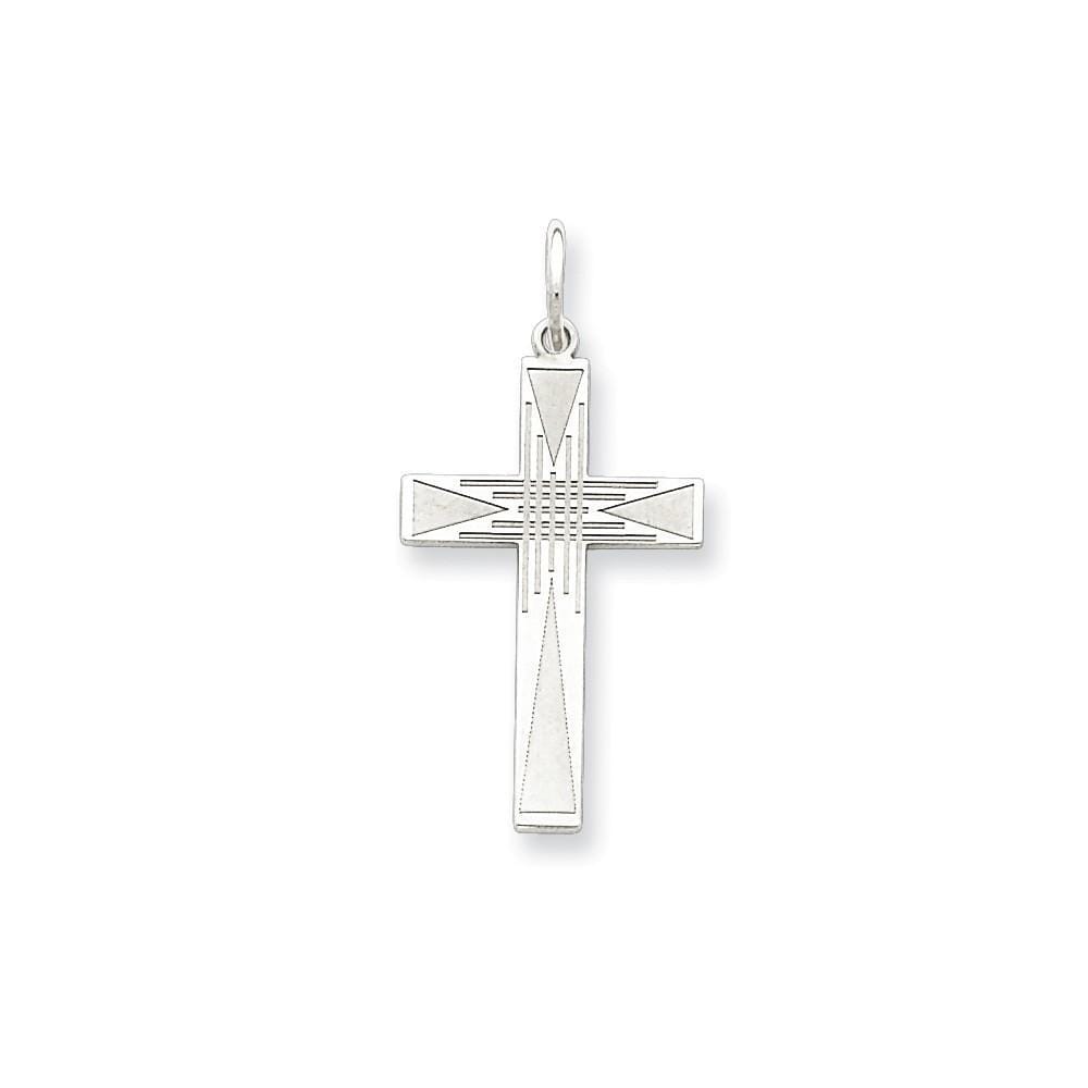 Sterling Silver Laser Designed Cross Pendant