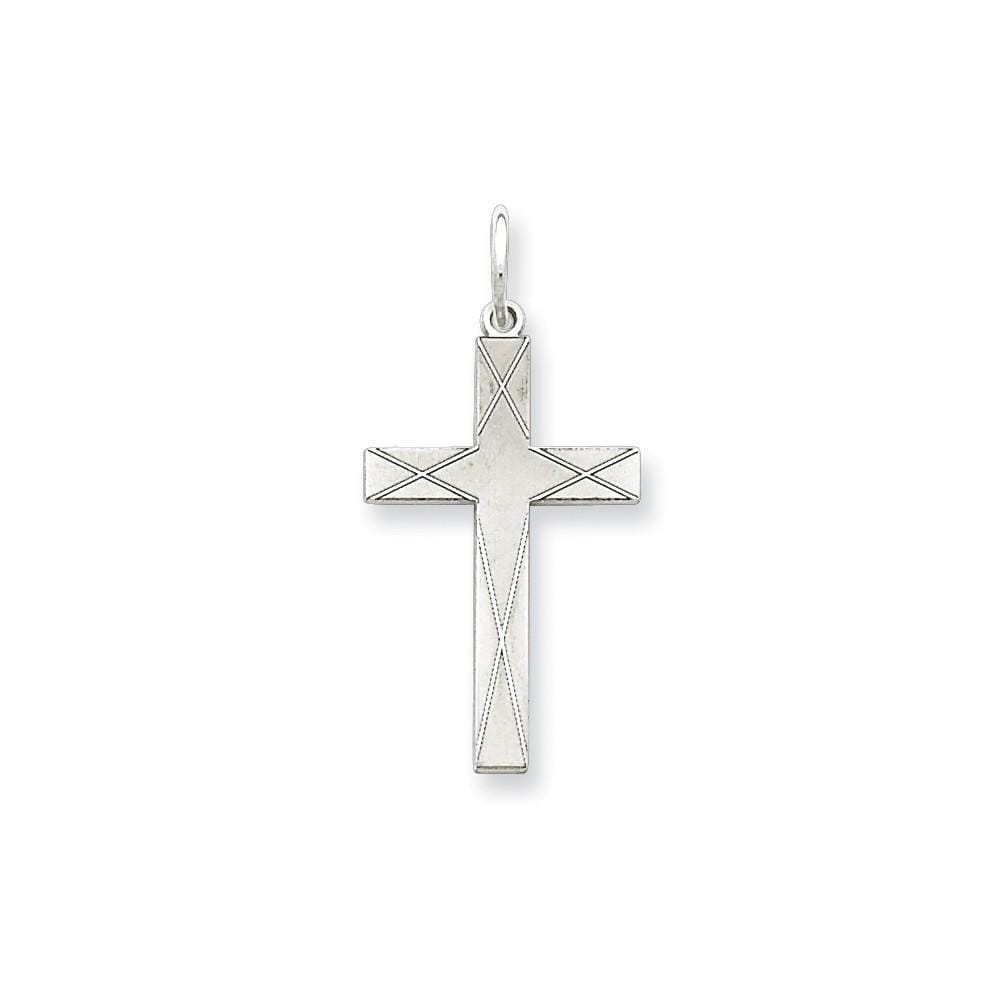 Sterling Silver Laser Designed Cross Pendant