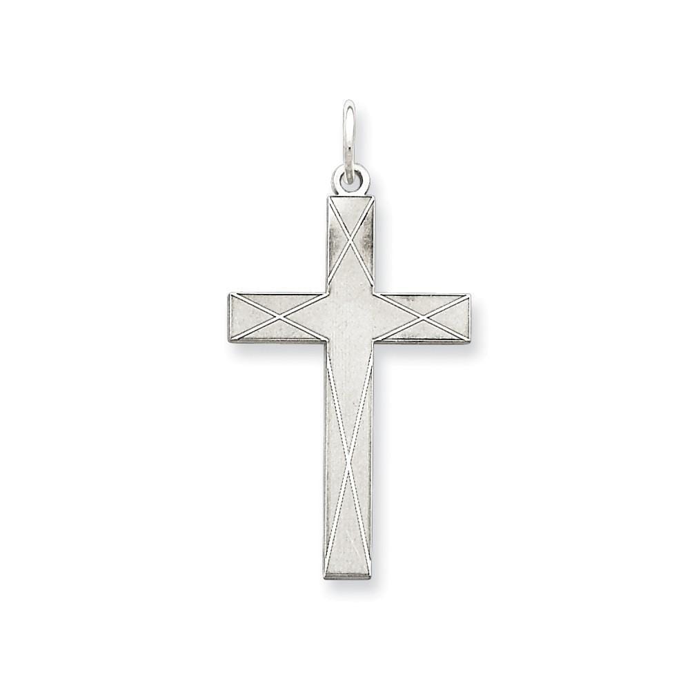 Sterling Silver Laser Designed Cross Pendant