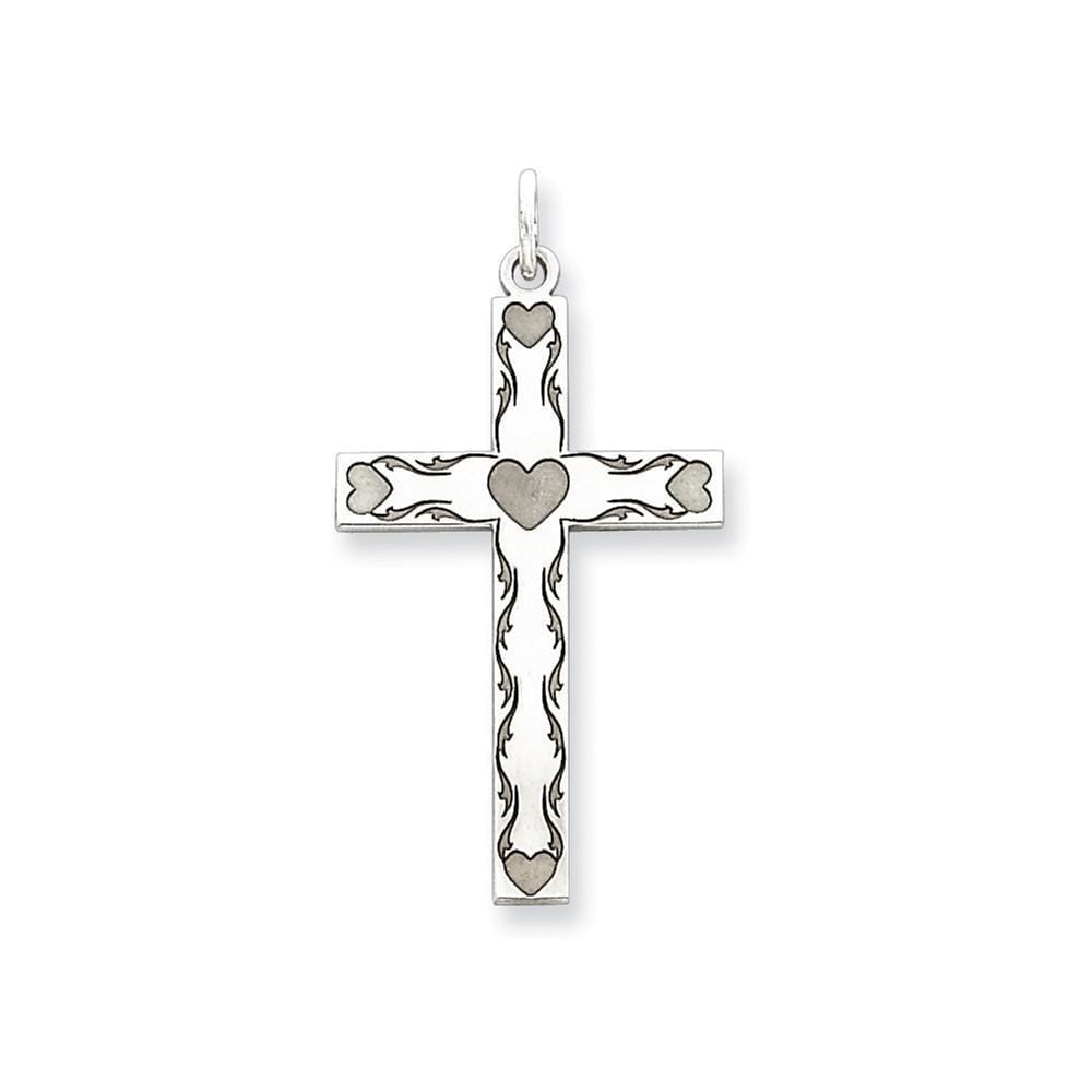 Sterling Silver Laser Designed Cross Pendant