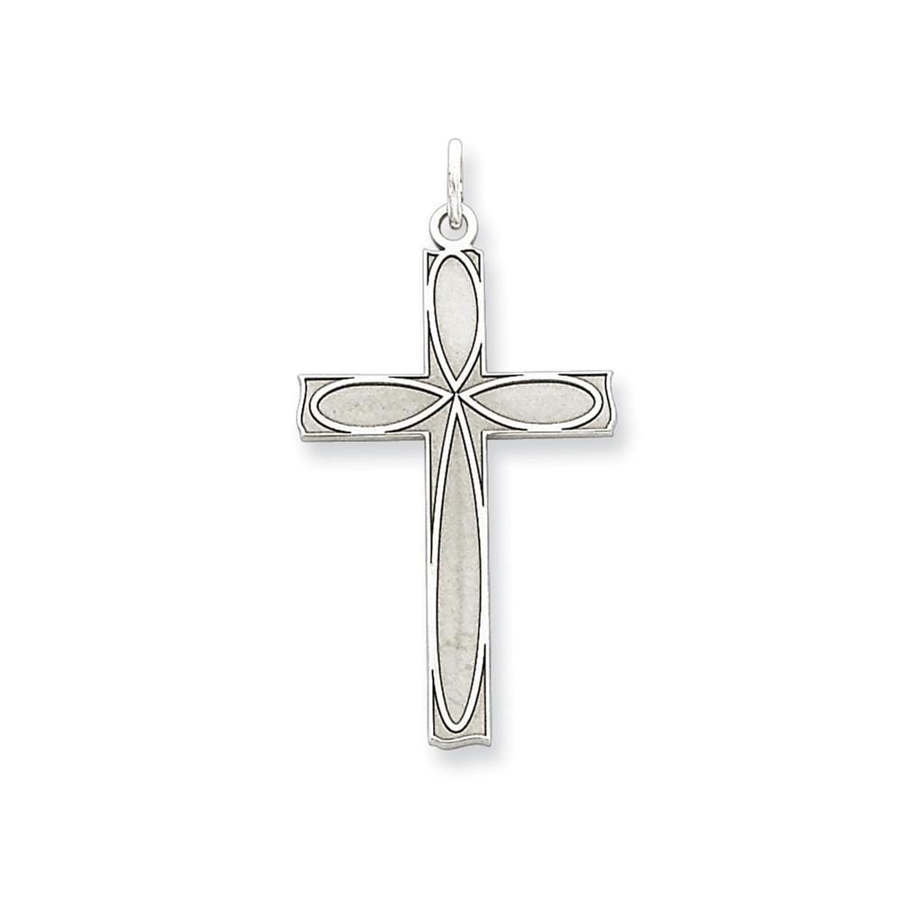 Sterling Silver Laser Designed Cross Pendant