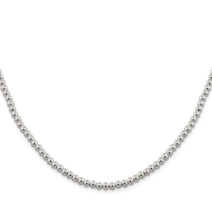 Sterling Silver Necklace Beaded Box Chain 4MM