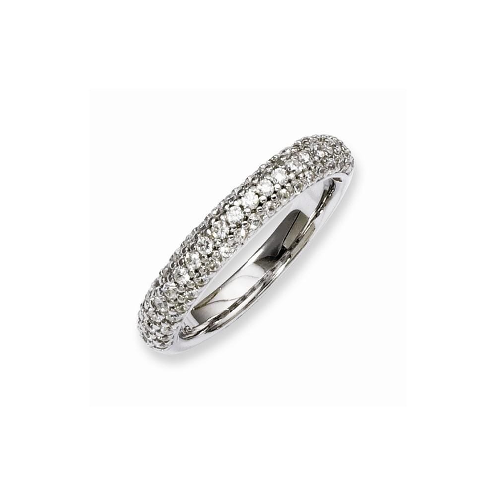 Sterling Silver Pave 61 Stone CZ Ring