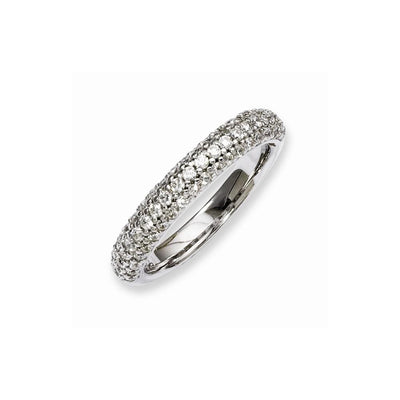 Sterling Silver Pave 61 Stone CZ Ring at $ 36 only from Jewelryshopping.com