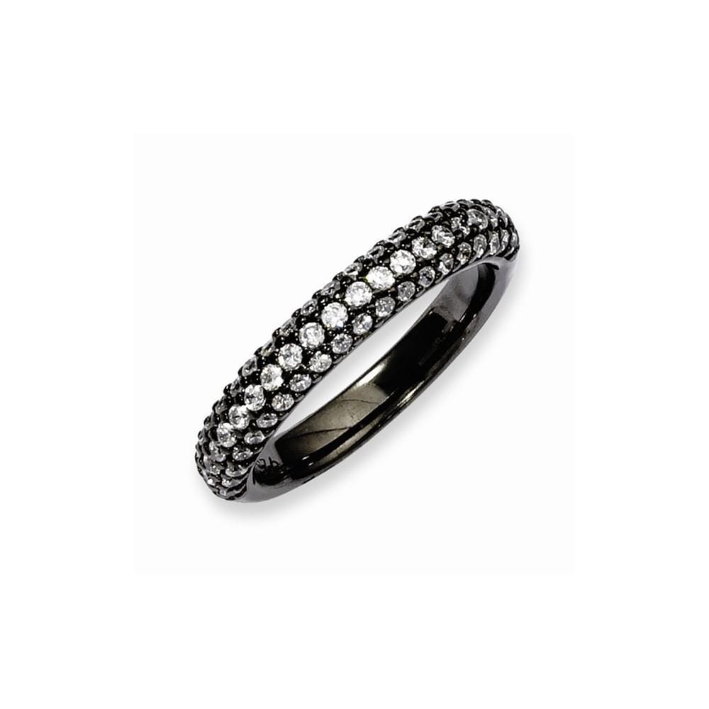 Sterling Silver Pave 61 Stone CZ Ring