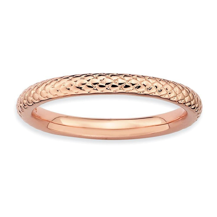 Sterling Silver Pink-Plated Cable Ring