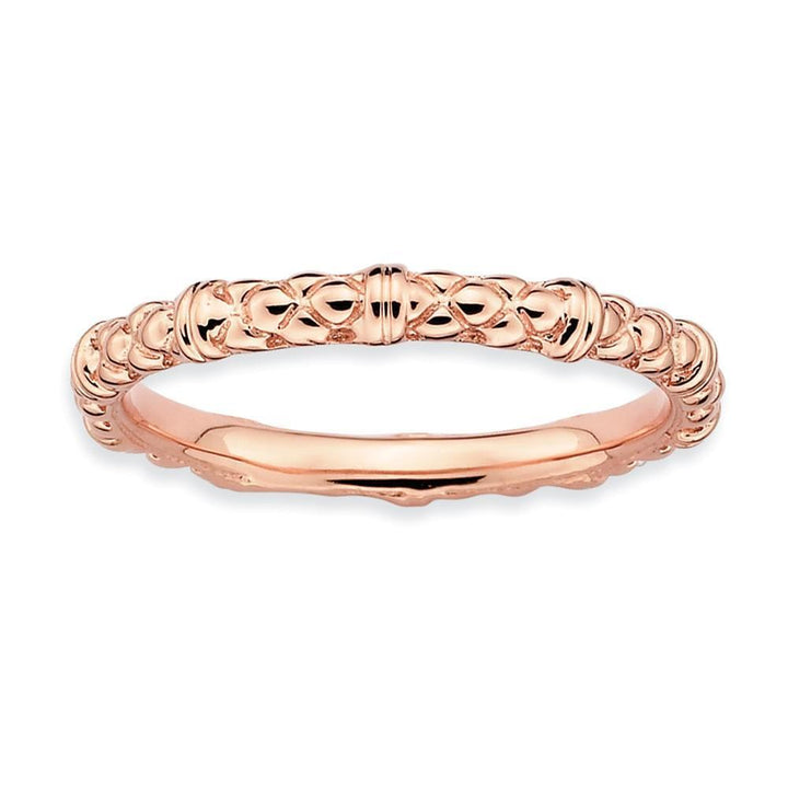 Sterling Silver Pink-Plated Cable Ring