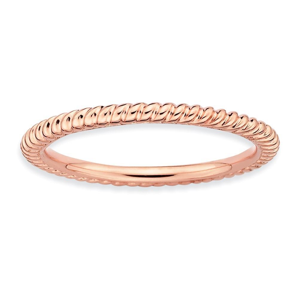 Sterling Silver Pink-Plated Twisted Ring