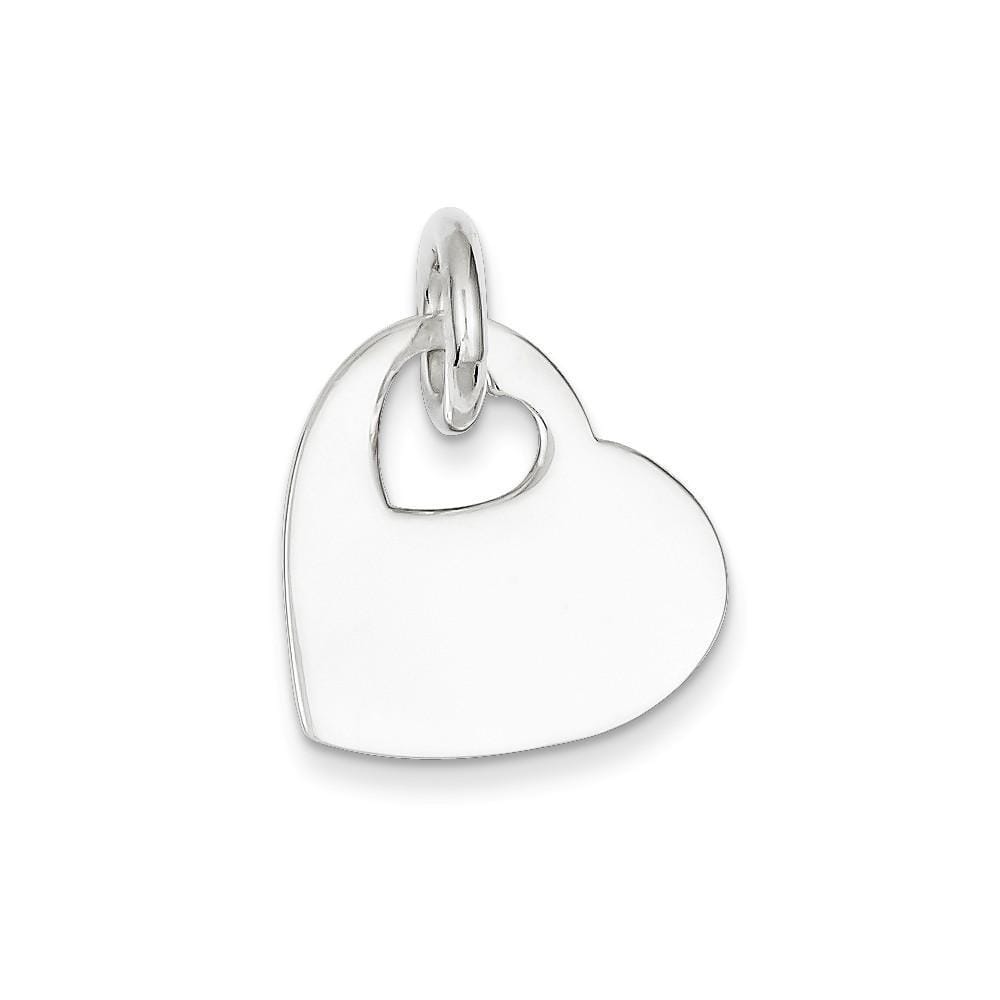 Sterling Silver Polished Cut Out Heart Pendant