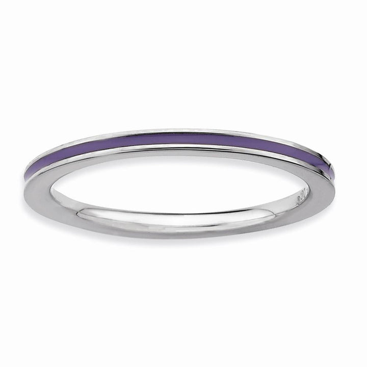 Sterling Silver Purple Enameled 1.5MM Ring