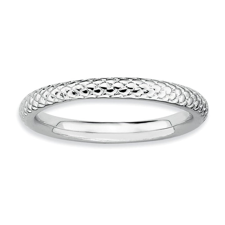 Sterling Silver Rhodium Cable Ring