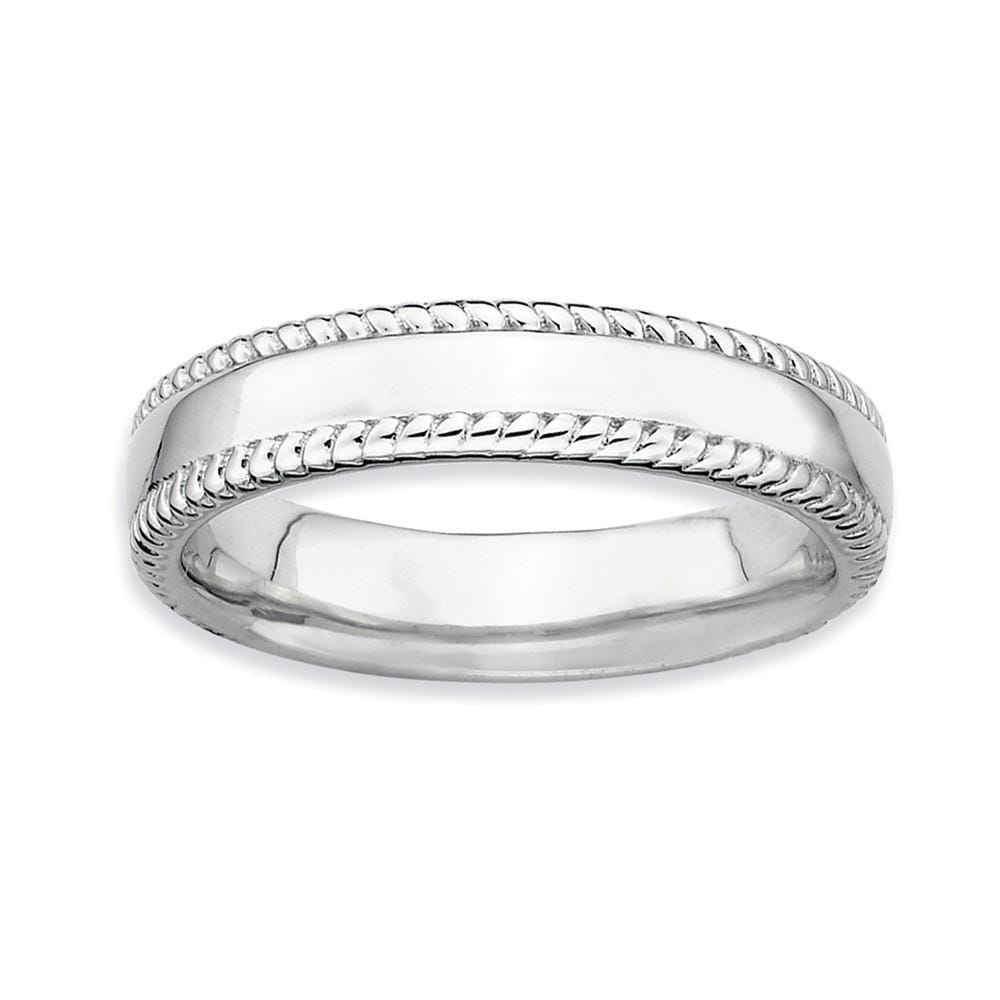 Sterling Silver Rhodium Ring