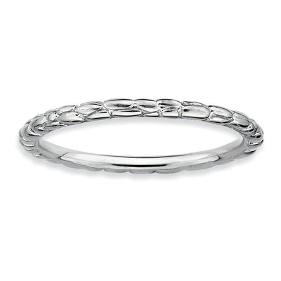 Sterling Silver Rhodium Twisted Ring at $ 16.44 only from Jewelryshopping.com