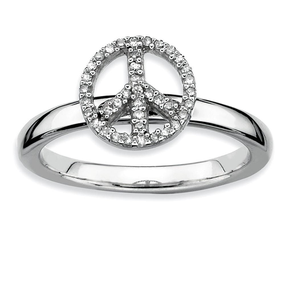 Sterling Silver Stackable Expressions Diamond Ring