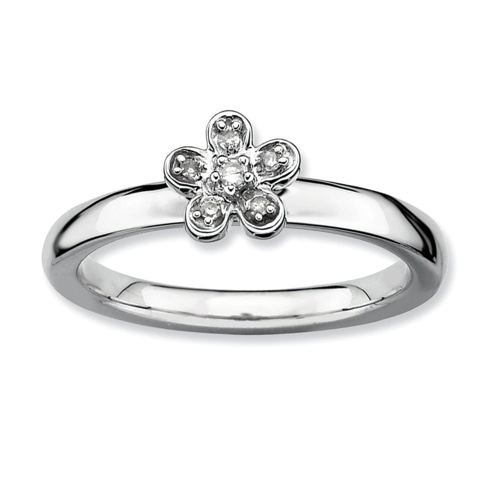 Sterling Silver Stackable Expressions Diamond Ring