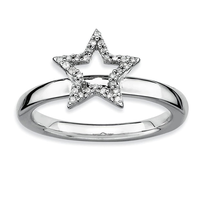 Sterling Silver Stackable Expressions Diamond Ring