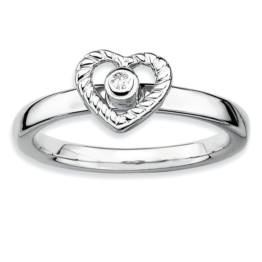 Sterling Silver Stackable Expressions Diamond Ring