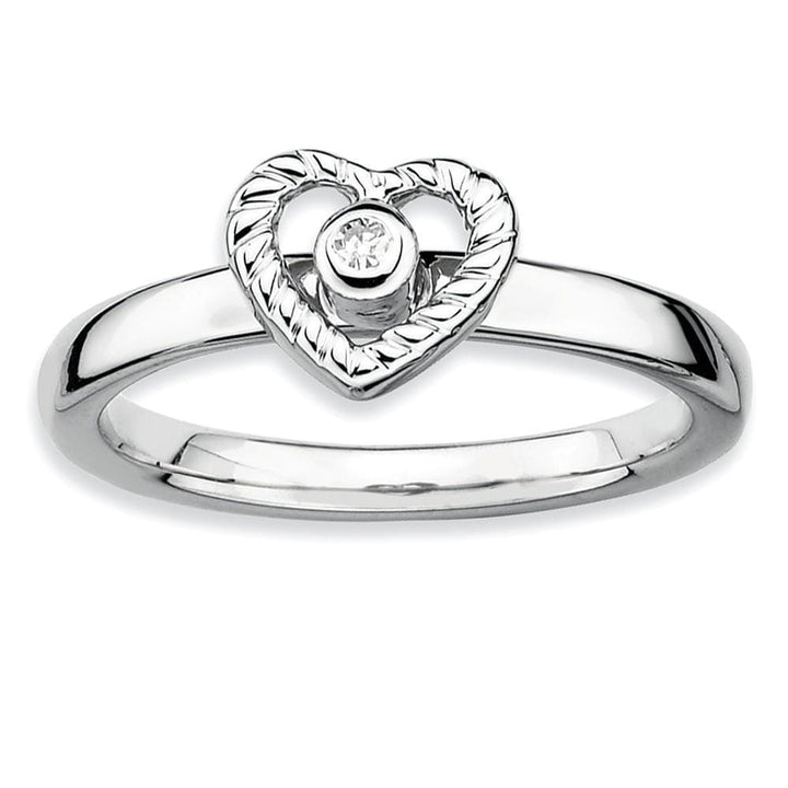 Sterling Silver Stackable Expressions Diamond Ring