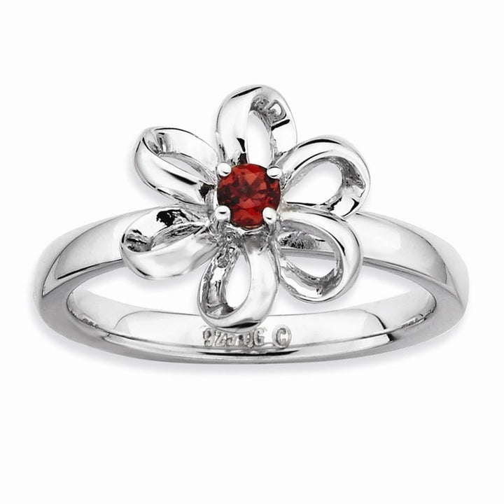 Sterling Silver Stackable Expressions Garnet Ring