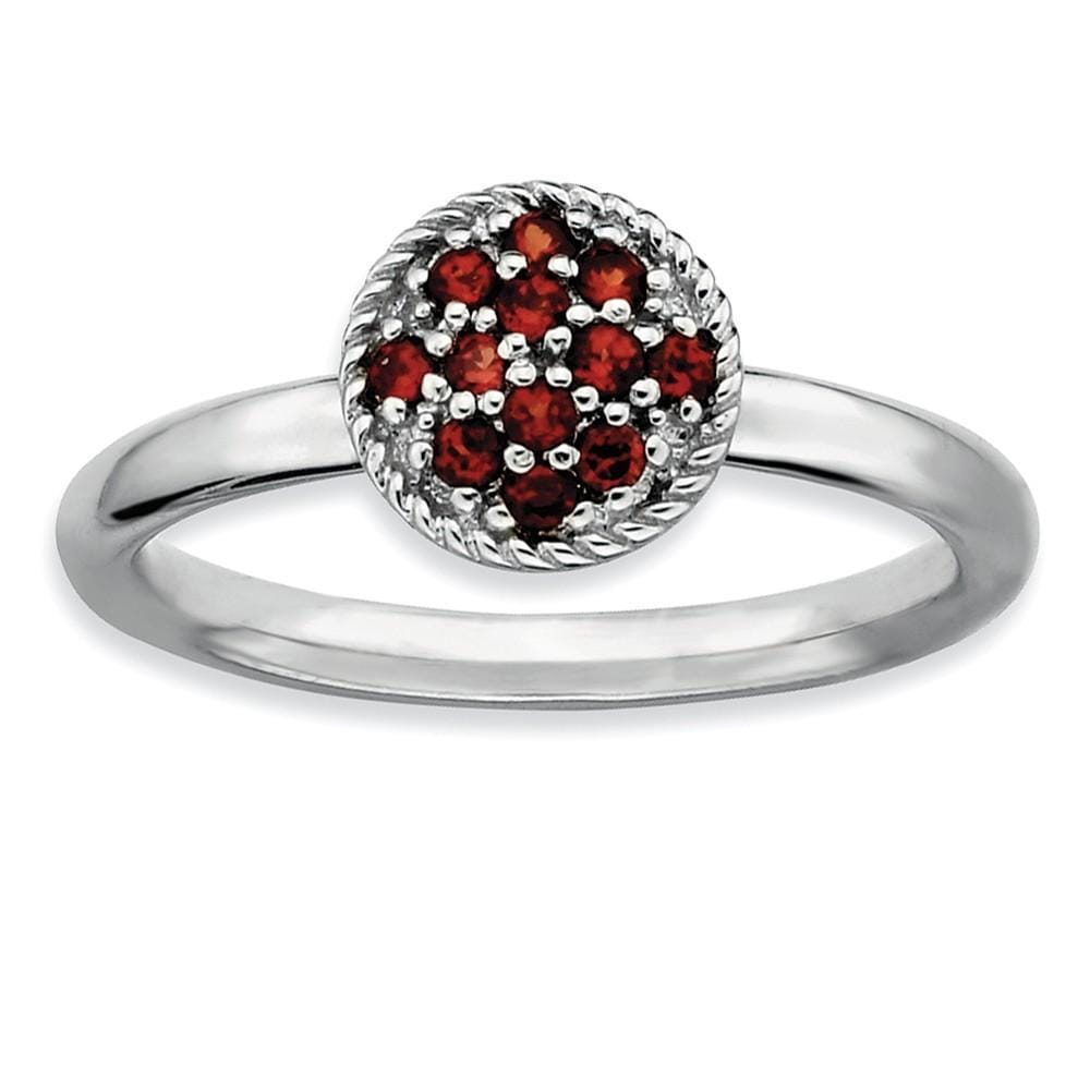 Sterling Silver Stackable Expressions Garnet Ring