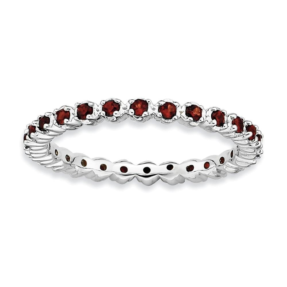 Sterling Silver Stackable Expressions Garnet Ring