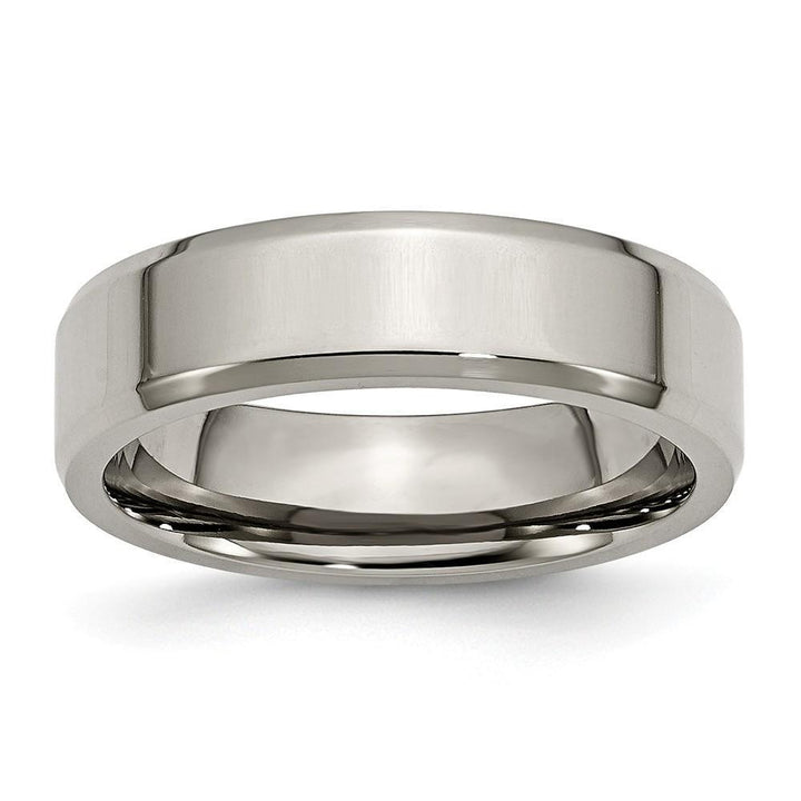 Titanium Brushed Beveled Wedding Band