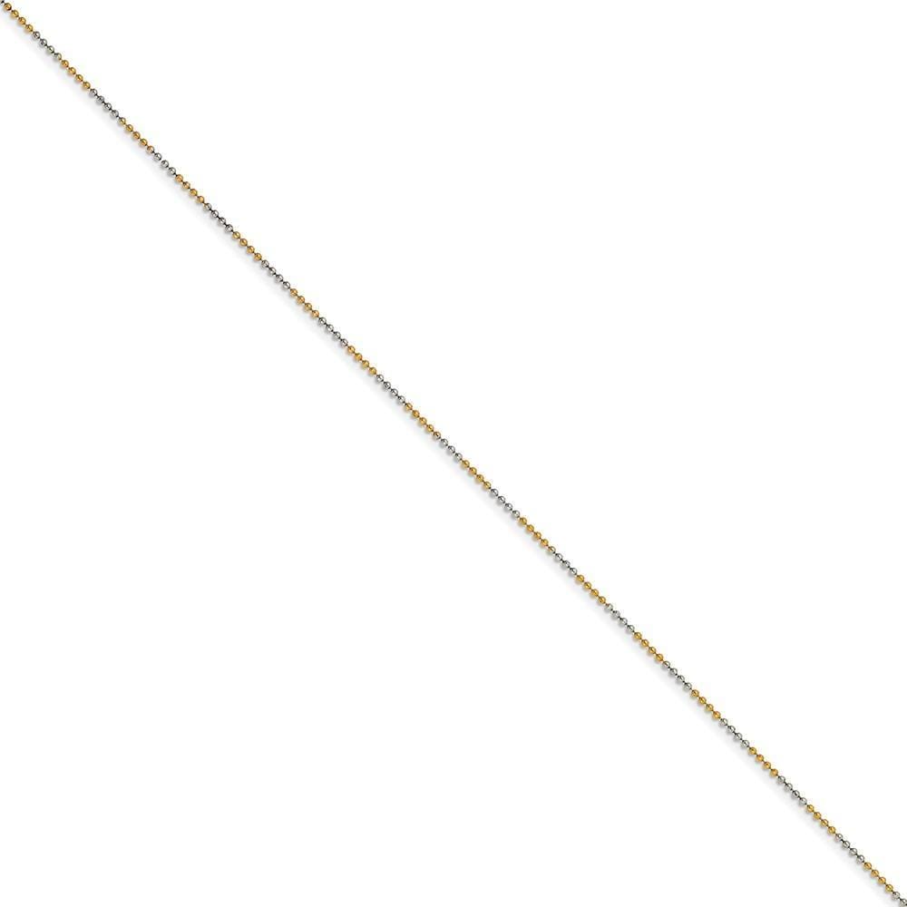 White Yellow Rhodium Brass Plated Beaded Chain