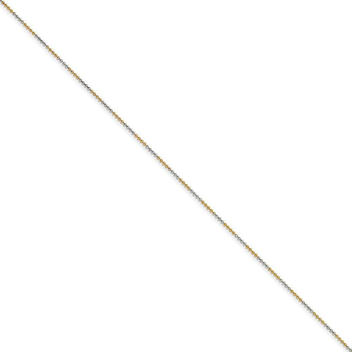 White Yellow Rhodium Brass Plated Beaded Chain